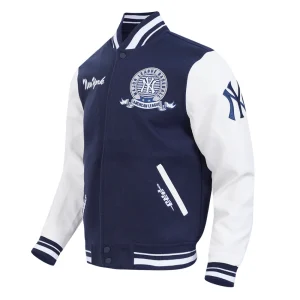 Alternative view of New York Yankees Team Badge Wool & Leather Jacket