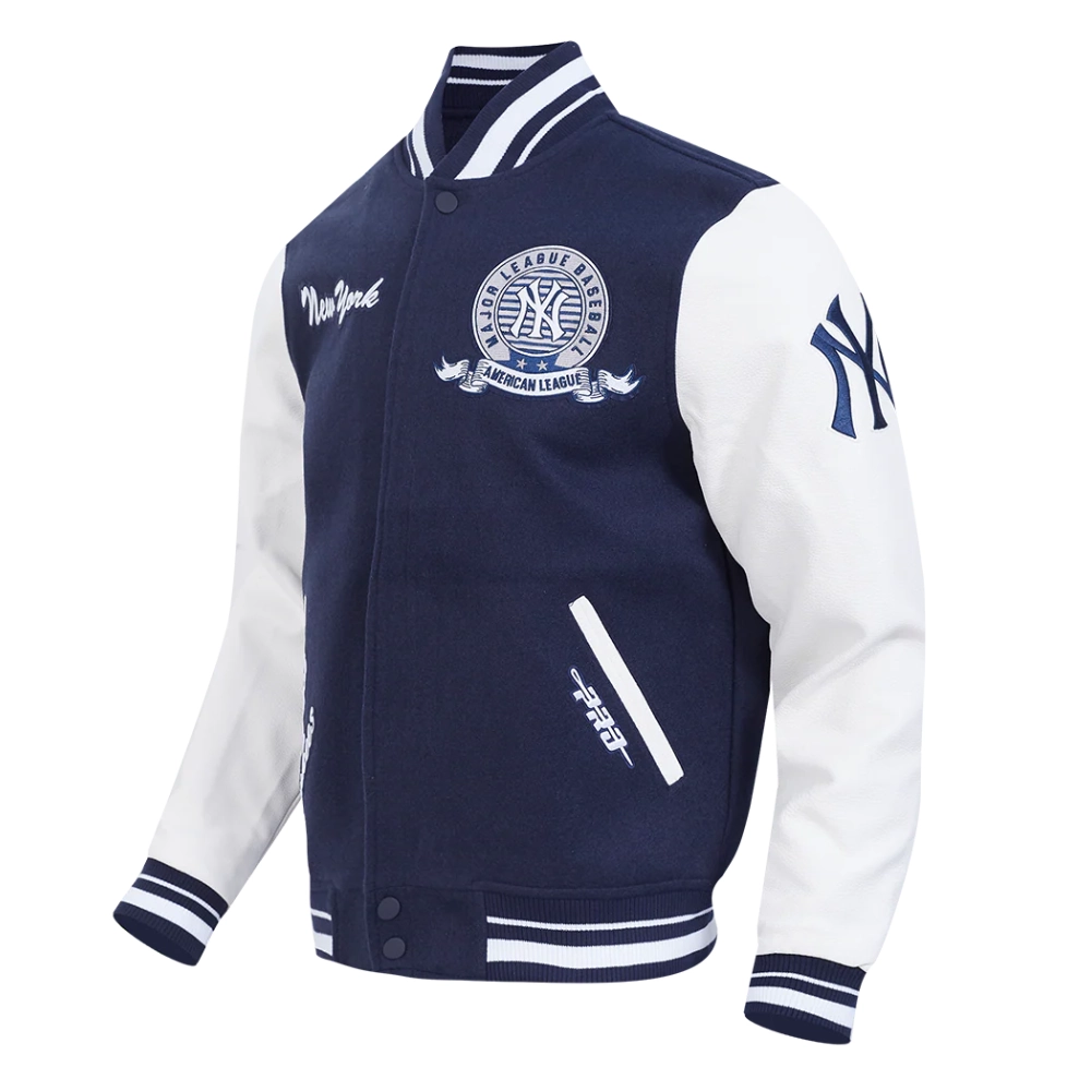 New York Yankees Team Badge Wool & Leather Jacket - Image 2