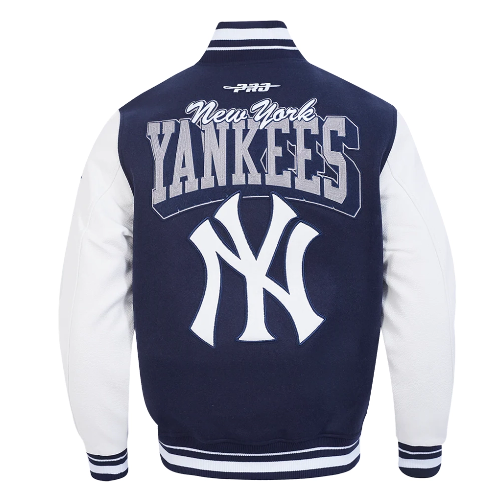 New York Yankees Team Badge Wool & Leather Jacket - Image 4