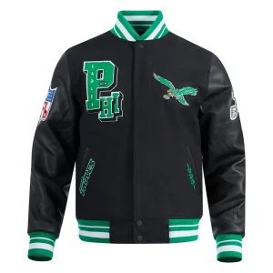 Philadelphia Eagles Best of Men’s Black Varsity Jacket