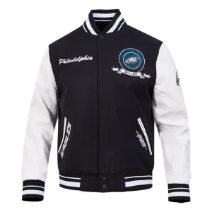 Philadelphia Eagles Team Badge Wool & Leather Jacket