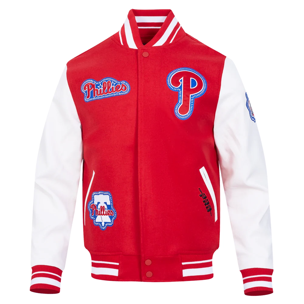 Philadelphia Phillies Diy Pick Stitch Red Varsity Jacket