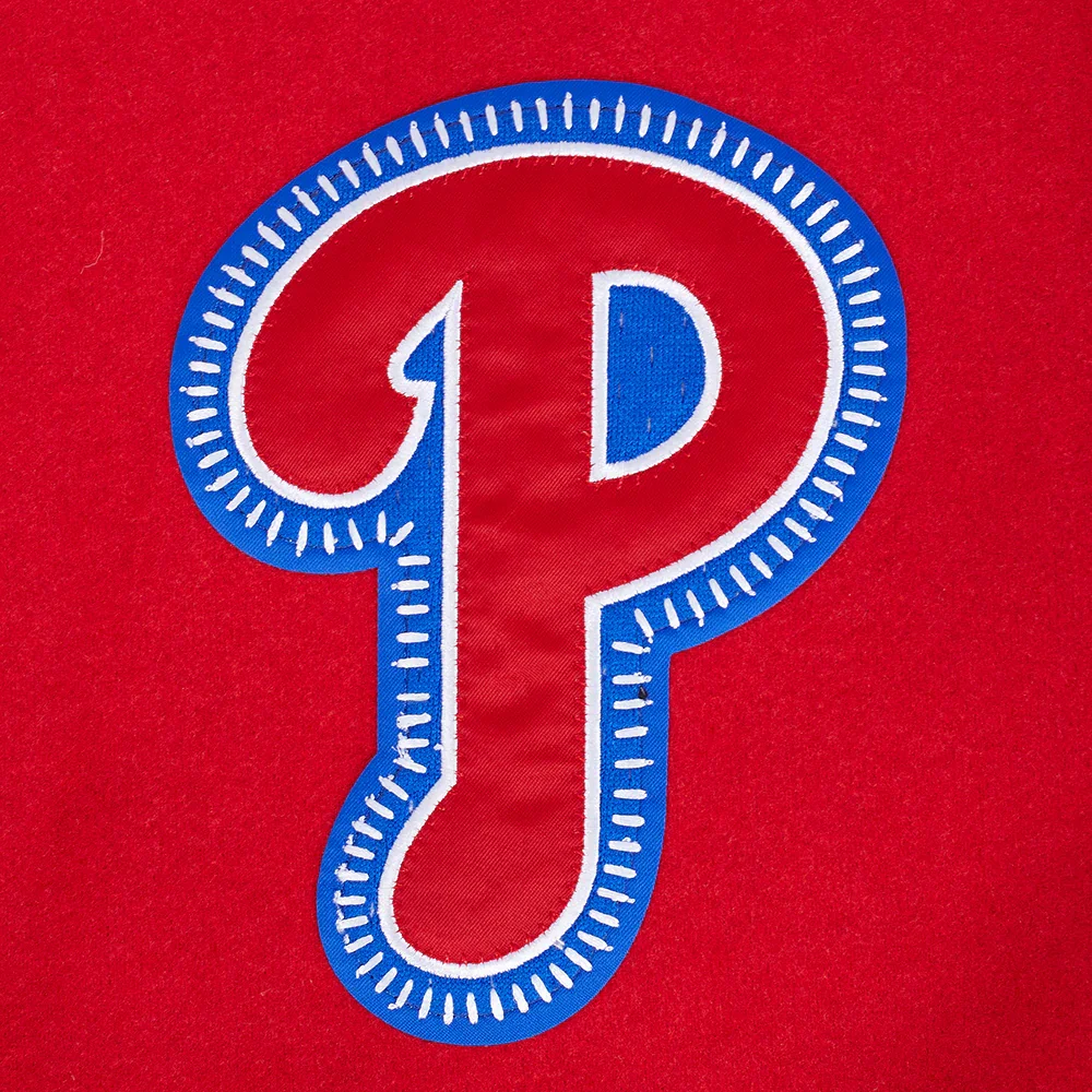 Philadelphia Phillies Diy Pick Stitch Red Varsity Jacket - Image 5