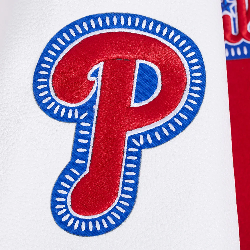 Philadelphia Phillies Diy Pick Stitch Red Varsity Jacket - Image 6