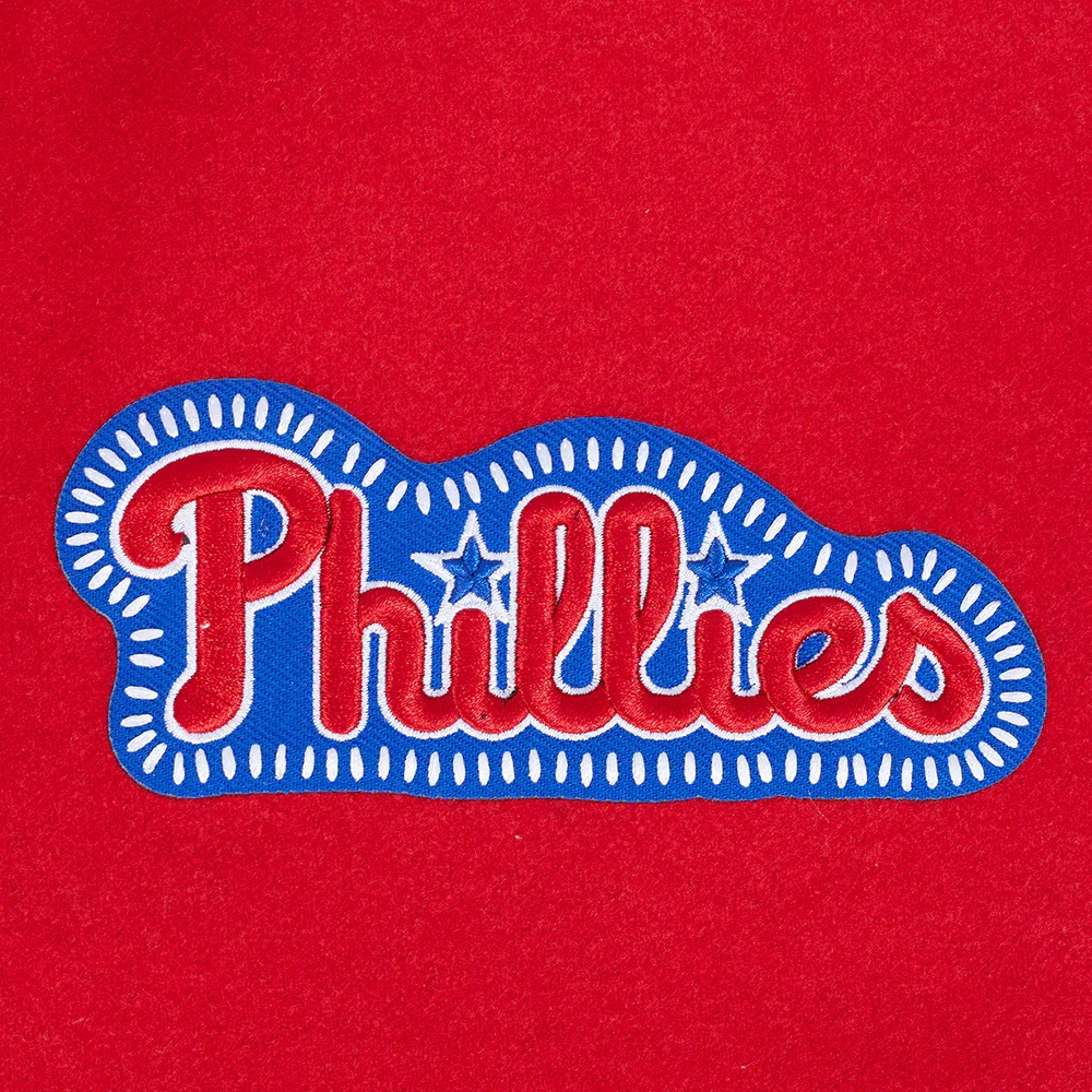 Philadelphia Phillies Diy Pick Stitch Red Varsity Jacket - Image 7