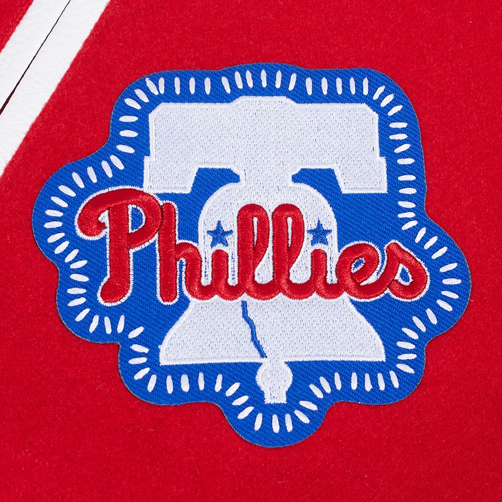 Philadelphia Phillies Diy Pick Stitch Red Varsity Jacket - Image 8