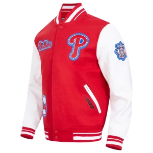 Alternative view of Philadelphia Phillies Diy Pick Stitch Red Varsity Jacket