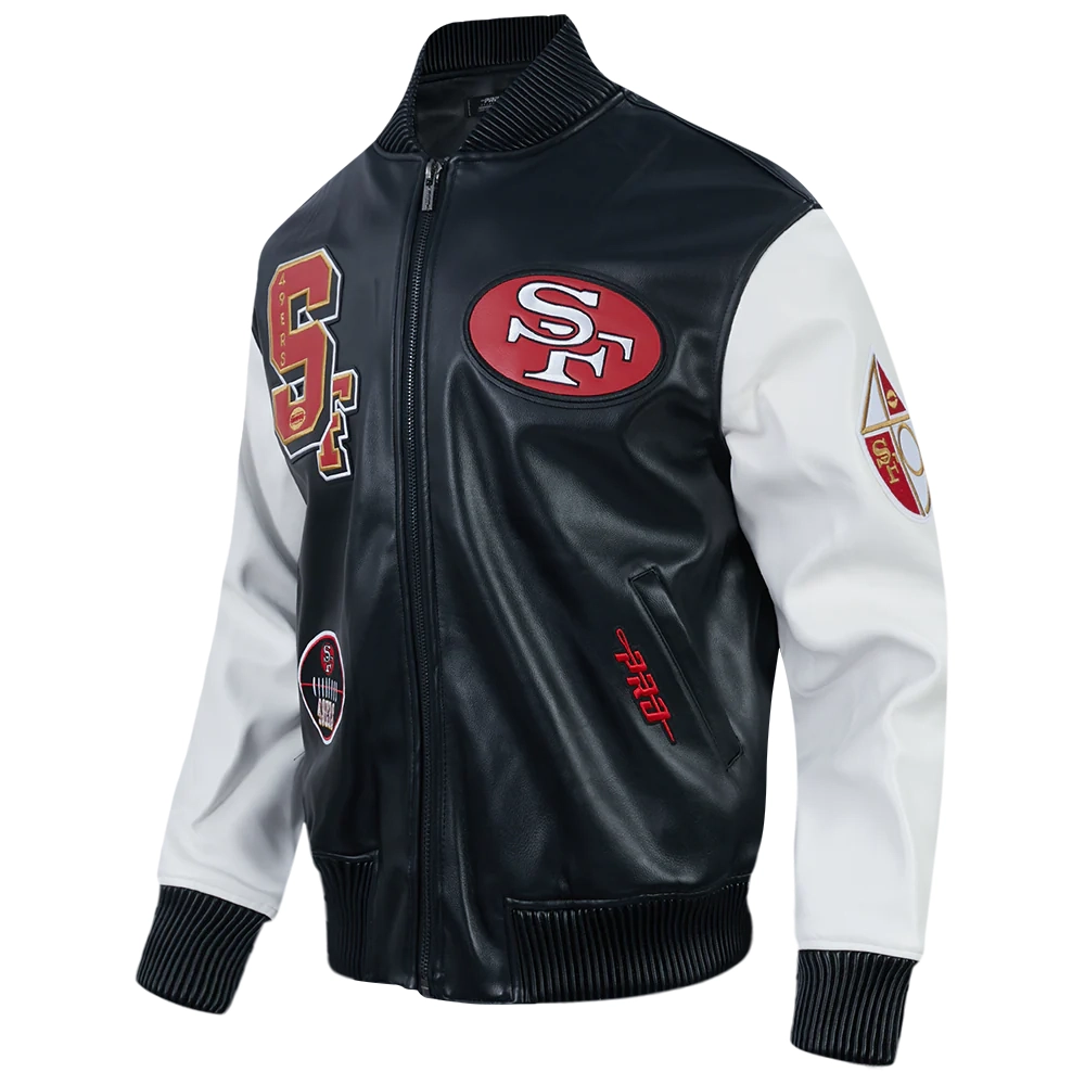 San Francisco 49ERS Best Of Men’s Leather Varsity Jacket - Image 3
