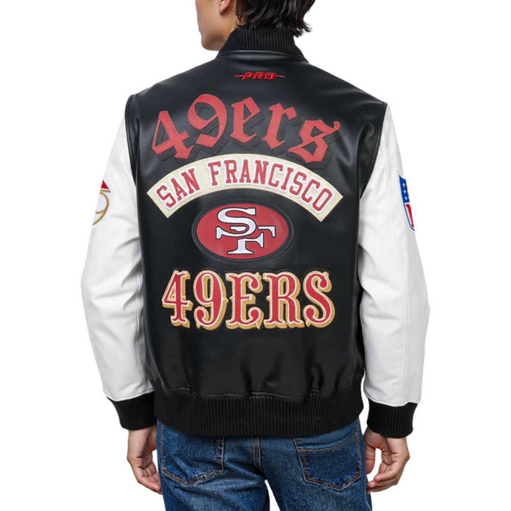 San Francisco 49ERS Best Of Men’s Leather Varsity Jacket - Image 2
