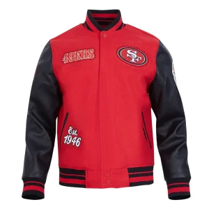 San Francisco 49ers Diy Pick Stitch Red Varsity Jacket