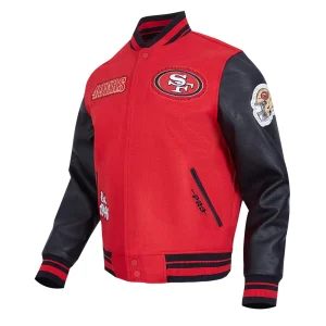 Alternative view of San Francisco 49ers Diy Pick Stitch Red Varsity Jacket