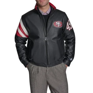Men's San Francisco 49ers Midfield Black Leather Jacket