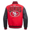 san francisco 49ers team badge rib varsity jacket