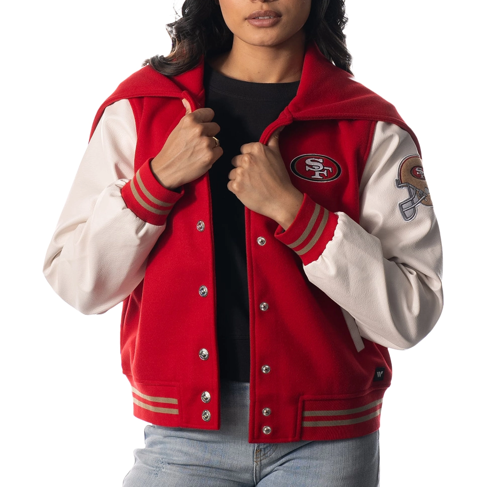 San Francisco 49ers Women’s Sailor Hooded Varsity Jacket