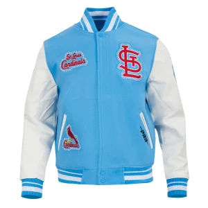 St. Louis Cardinals Diy Pick Stitch Blue Varsity Jacket