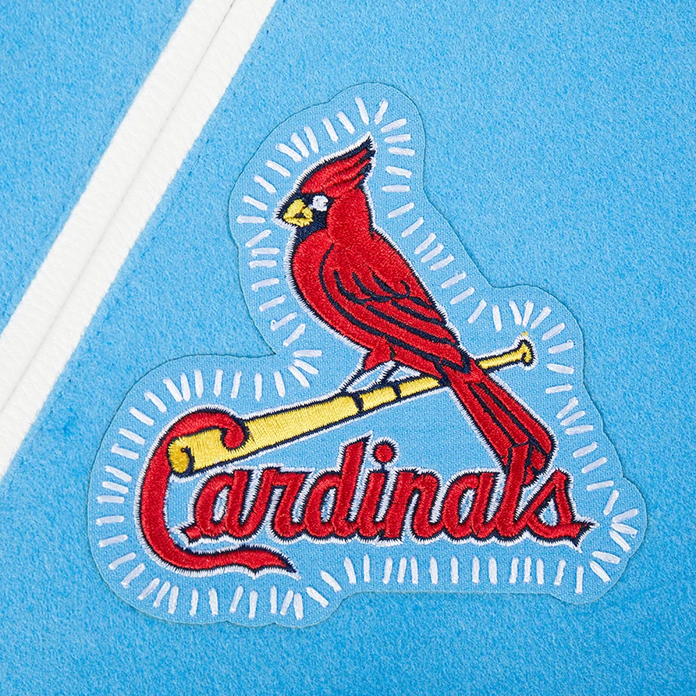 St. Louis Cardinals Diy Pick Stitch Blue Varsity Jacket - Image 7