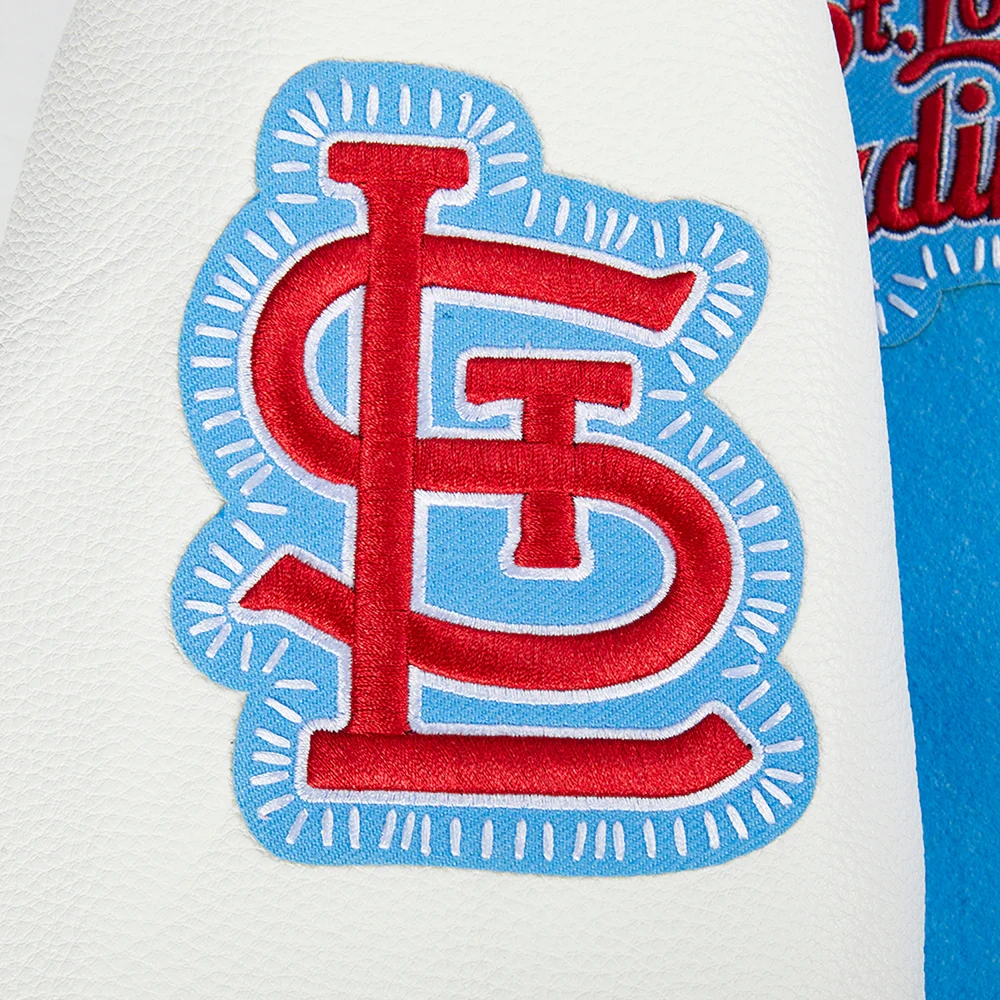 St. Louis Cardinals Diy Pick Stitch Blue Varsity Jacket - Image 9