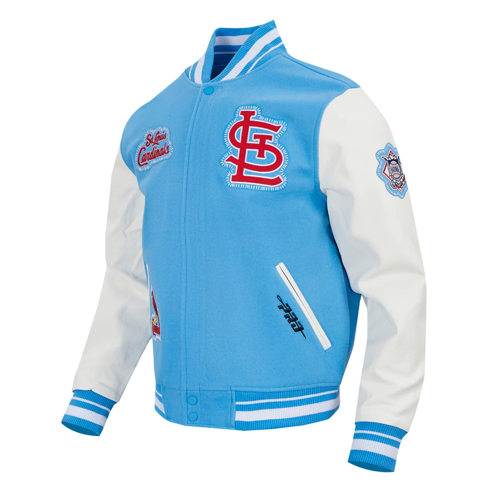 St. Louis Cardinals Diy Pick Stitch Blue Varsity Jacket - Image 2
