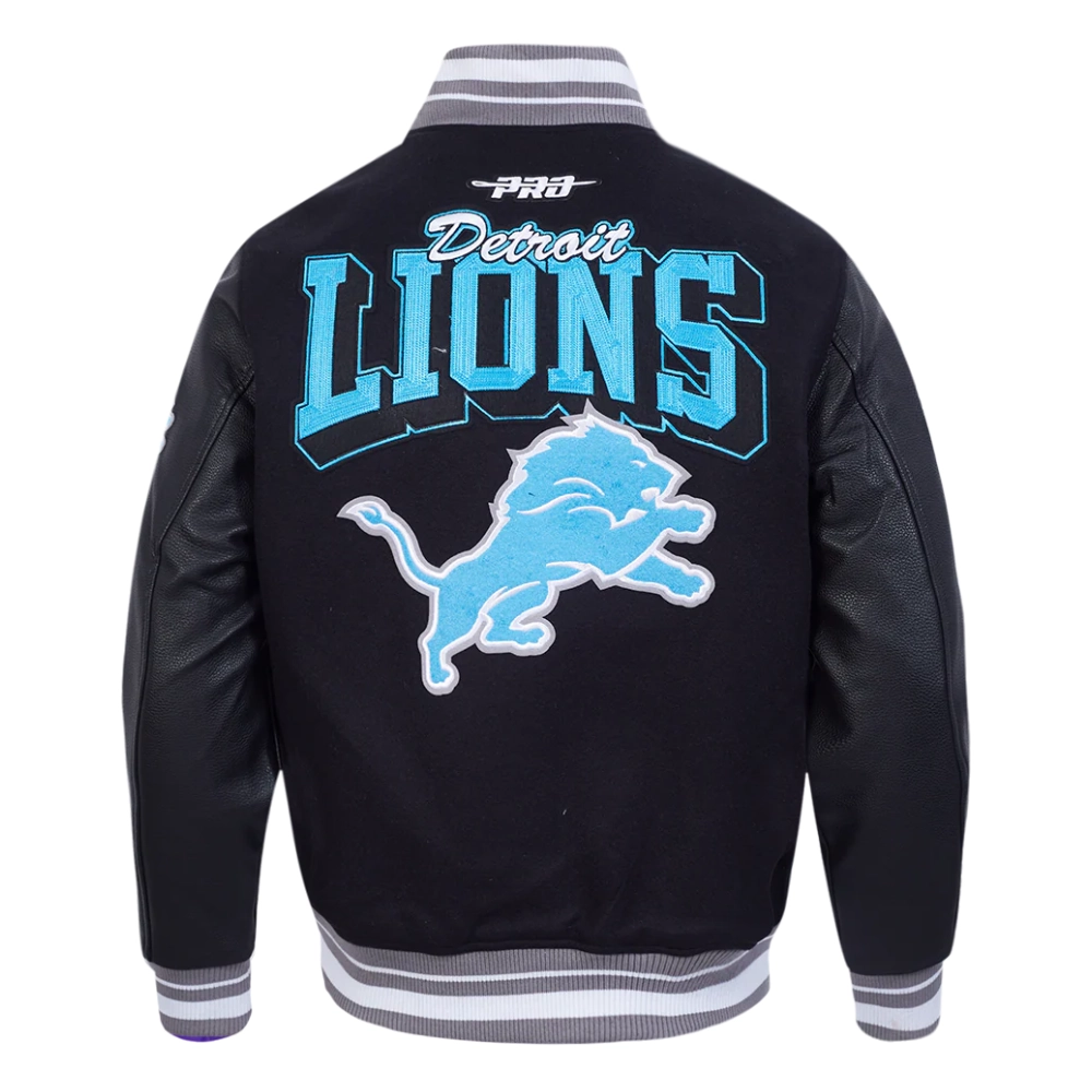 Detroit Lions Team Badge Wool & Leather Jacket - Image 4