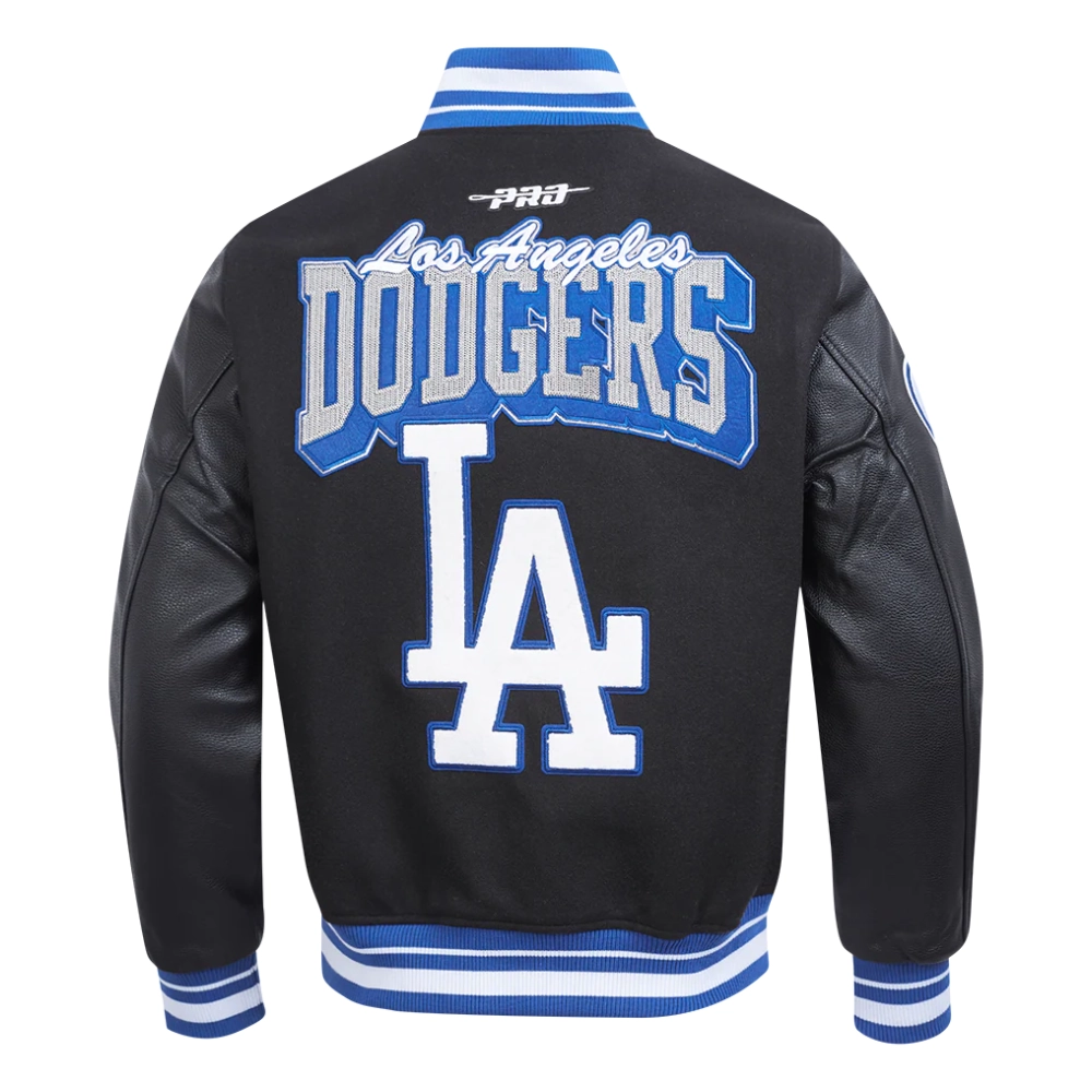 Los Angeles Dodgers Team Badge Wool & Leather Jacket - Image 4
