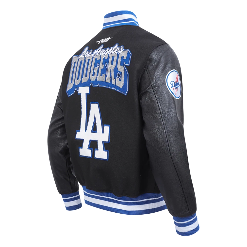 Los Angeles Dodgers Team Badge Wool & Leather Jacket - Image 3