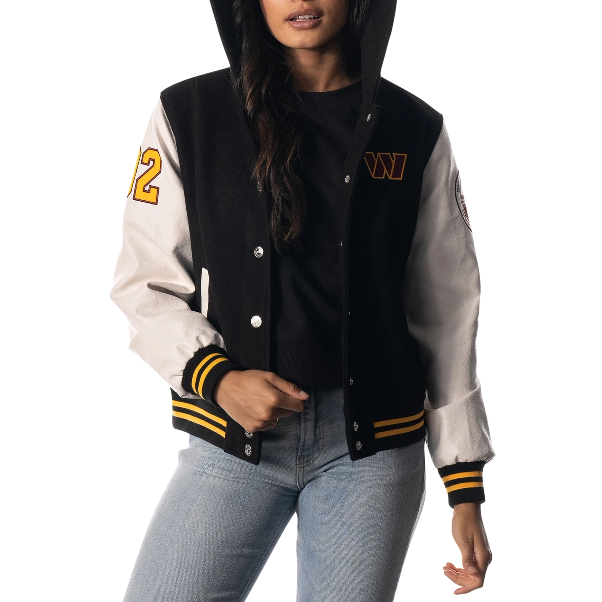 Washington Commanders Women’s Sailor Hooded Varsity Jacket - Image 5