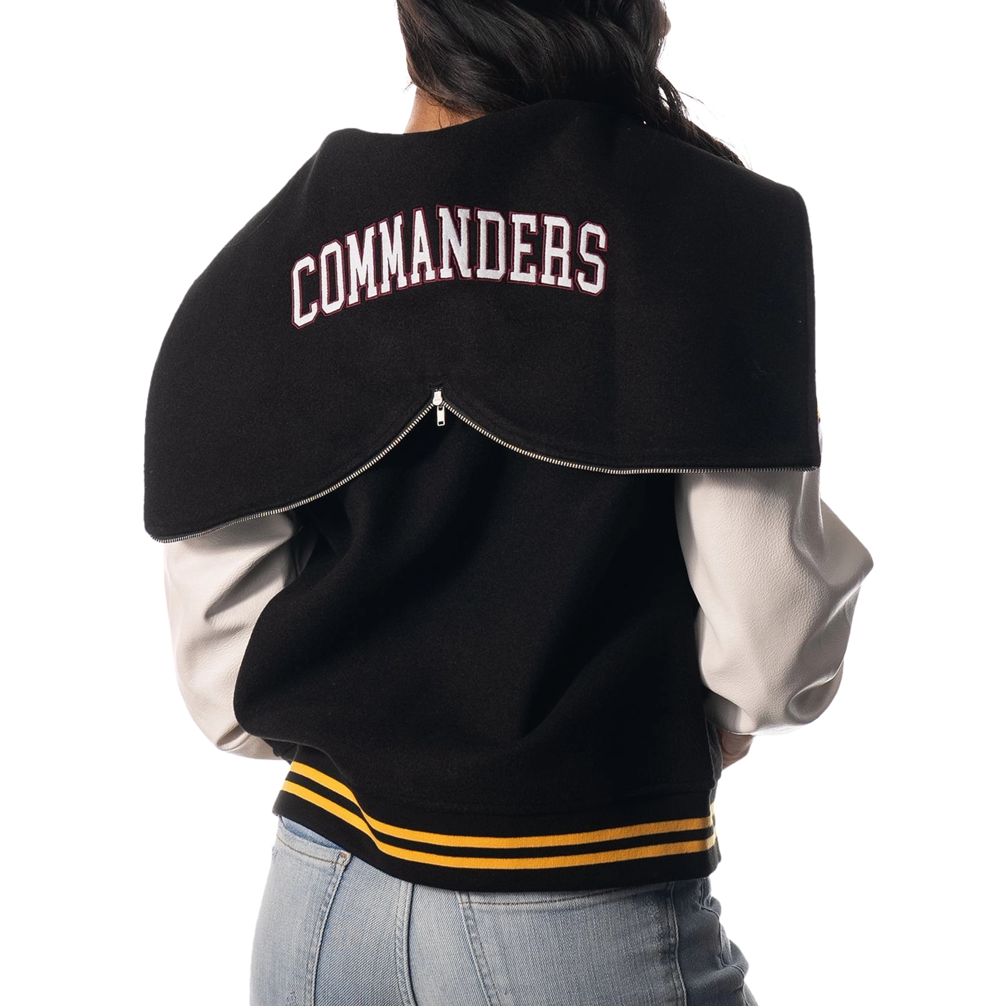 Washington Commanders Women’s Sailor Hooded Varsity Jacket - Image 2