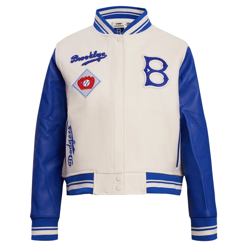 Woman’s Brooklyn Dodgers Retro Classic Wool & Leather Jacket - Image 2