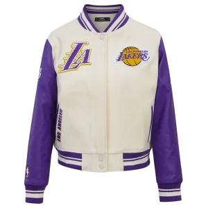 Woman’s Los Angeles Lakers Retro Classic Wool & Leather Jacket