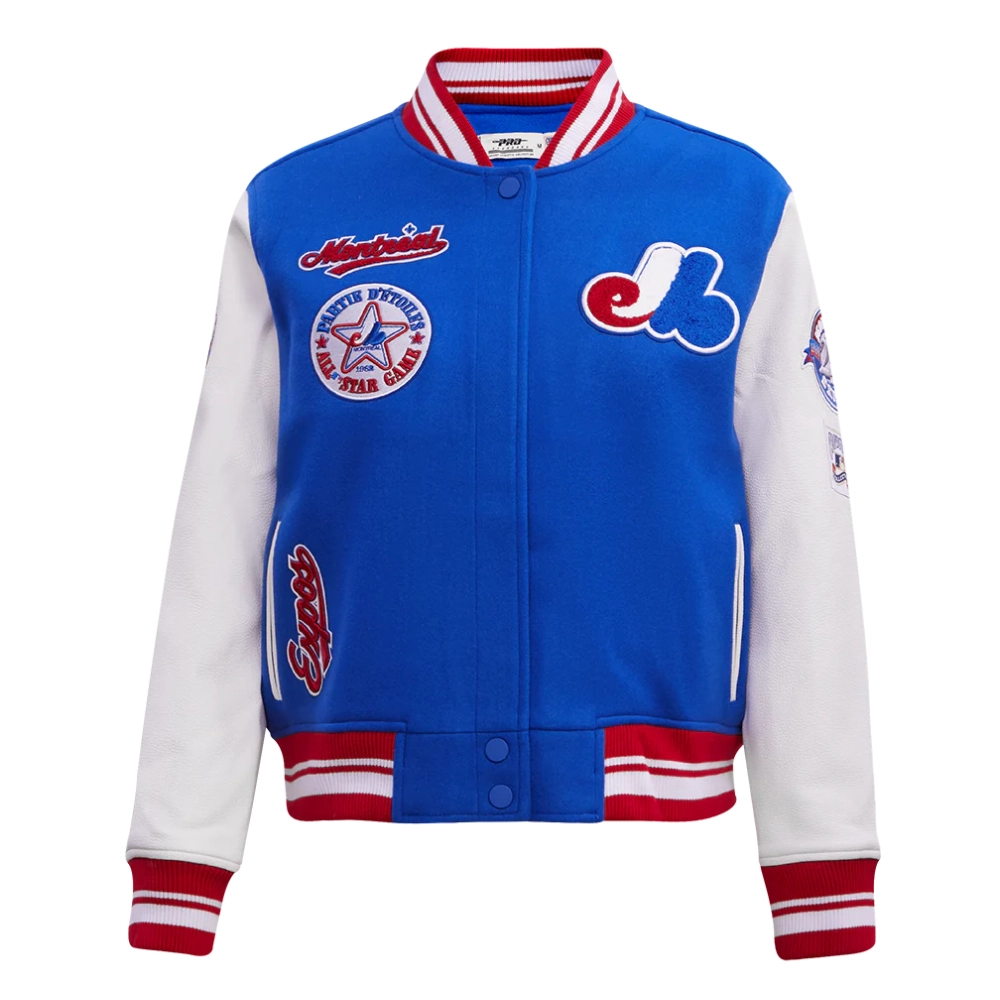 Women's Montreal Expos Retro Classic Wool & Leather Jacket