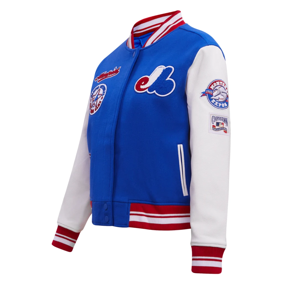 Women's Montreal Expos Retro Classic Wool & Leather Jacket - Image 3