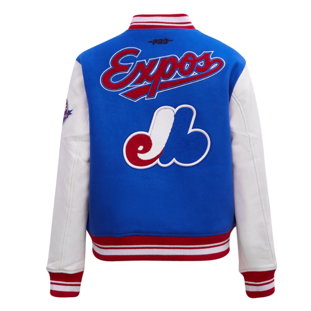 Women's Montreal Expos Retro Classic Wool & Leather Jacket - Image 7