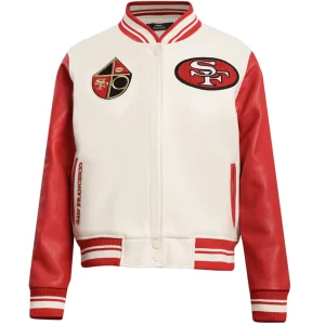Woman’s San Francisco 49ers Retro Classic Wool & Leather Jacket