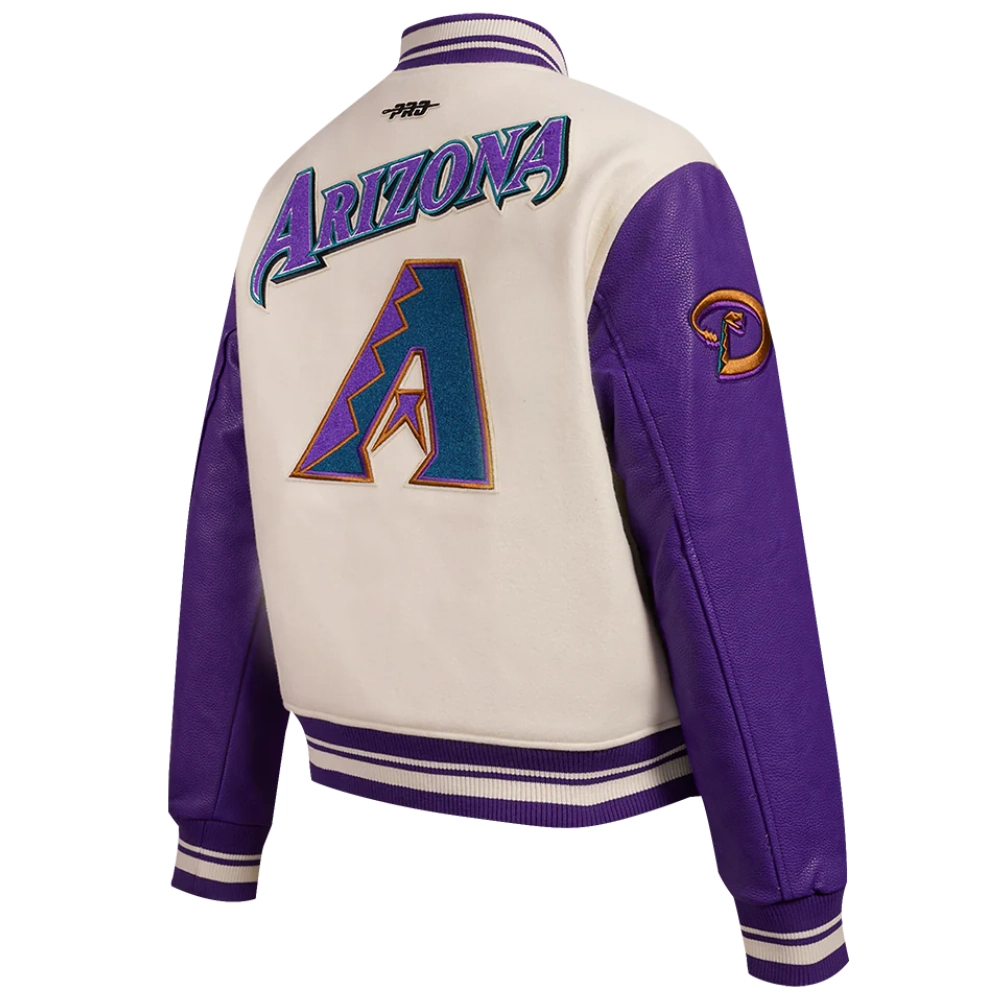 Women's Arizona Diamondbacks Retro Classic Wool & Leather Jacket - Image 13