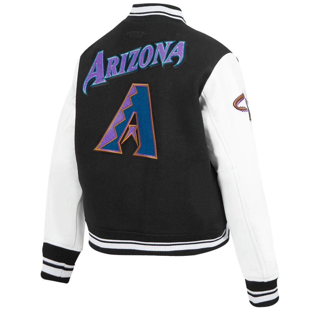 Women's Arizona Diamondbacks Retro Classic Wool & Leather Jacket - Image 4