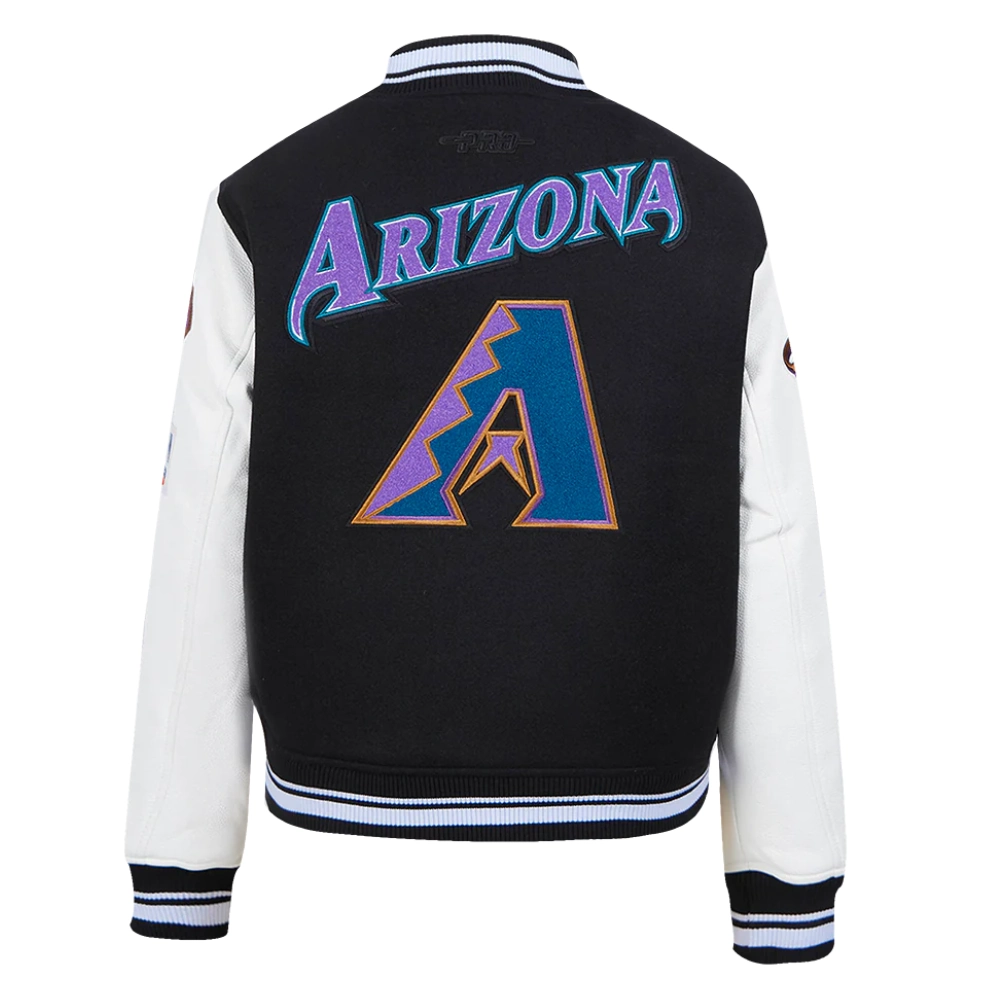 Women's Arizona Diamondbacks Retro Classic Wool & Leather Jacket - Image 5