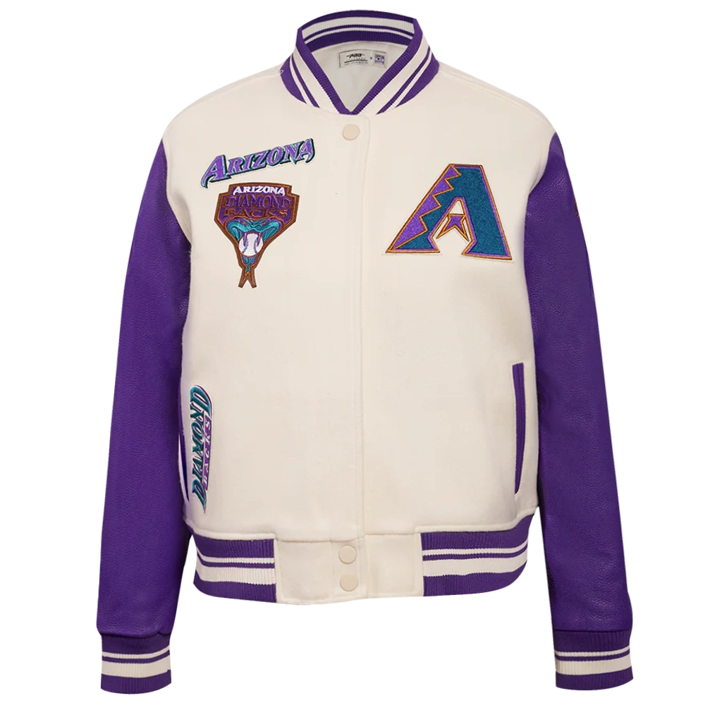 Women's Arizona Diamondbacks Retro Classic Wool & Leather Jacket - Image 2