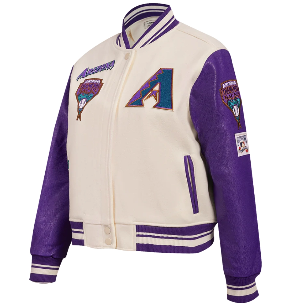 Women's Arizona Diamondbacks Retro Classic Wool & Leather Jacket - Image 12